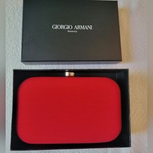 Giorgio Armani red cloth clutch